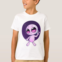 T-shirt Peaceful Alien – Cute Cosmic Vibes in Pastel