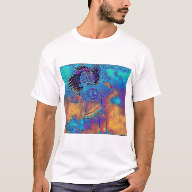 T-shirt Peaceman va courir (Devant)
