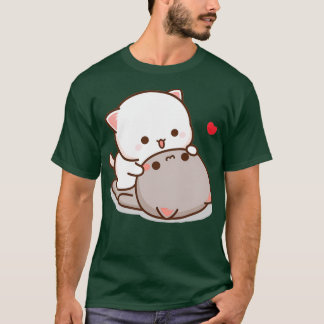 T-shirt Peach and Goma Mochi Cat Love