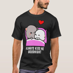 T-shirt Peach Cat and Goma Always Kiss Me Goodnight Classi