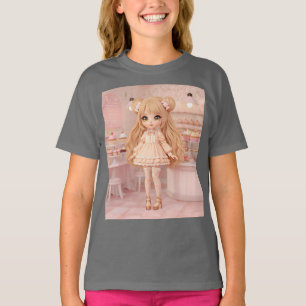 T-shirt Peach Cupcake Poupée Kawaii