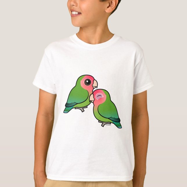 T-shirt Peach-face Lovebird Adorable Pair (Devant)