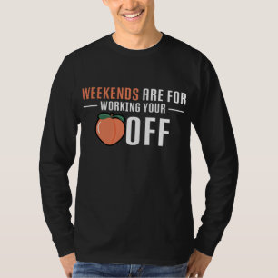 T-shirt Peach Fruit Print Lover Drupe Weekends Workend