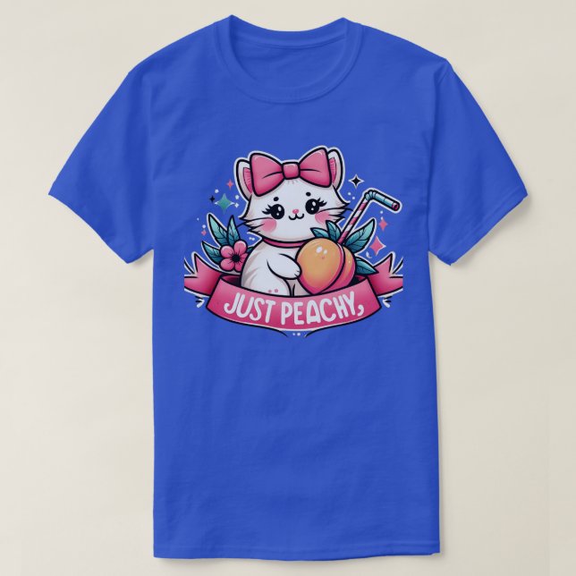 T-shirt Peachy Retro cat Peaches Fruit été (Design devant)