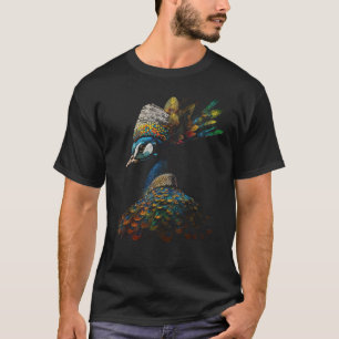 T-shirt Peacock Art Coloré Oiseau animal Peacock