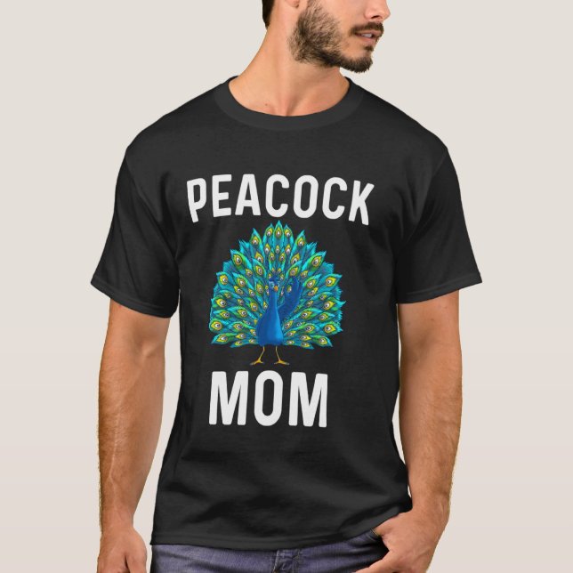 T-shirt Peacock Drôle pour Maman Femme Paon Oiseau Plume (Devant)