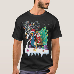 T-shirt Peacock Oiseau Amant Xmas Cadeau Père Noël équitat