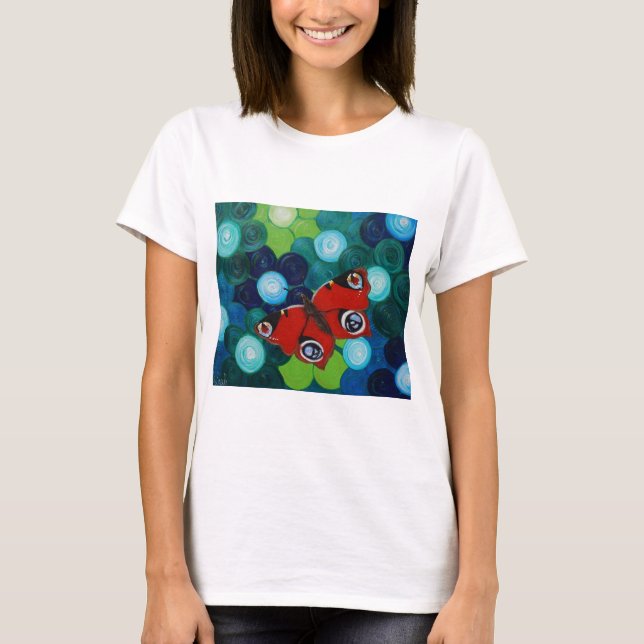 T-shirt Peacock Papillon peint (Devant)