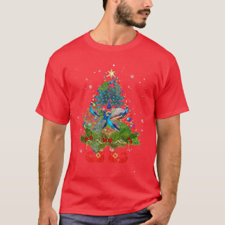T-shirt Peacocks Christmas Tree Lights Funny Santa Hat Lov