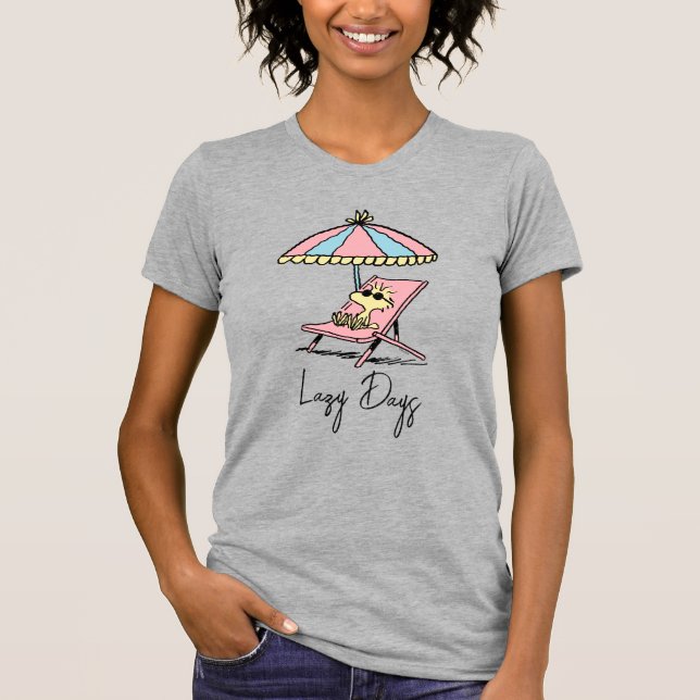 T-shirt PEANUTS | Woodstock Relaxing à la plage (Devant)
