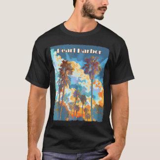 T-shirt Pearl Harbour Hawaii Palm Trees Beach