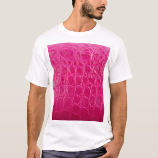 T-shirt Peau de crocodile rose, texture cuir
