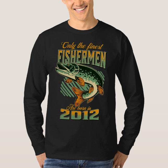 T-shirt Pêche 10ème Anniversaire Pêcheurs Sont Nés En 2012 (Devant)