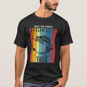 T-shirt Pêche 1930 92E Anniversaire Pêcheur Âgé De 96 Ans
