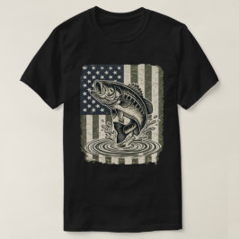 T-shirt Pêche à la basse patriotique drapeau USA