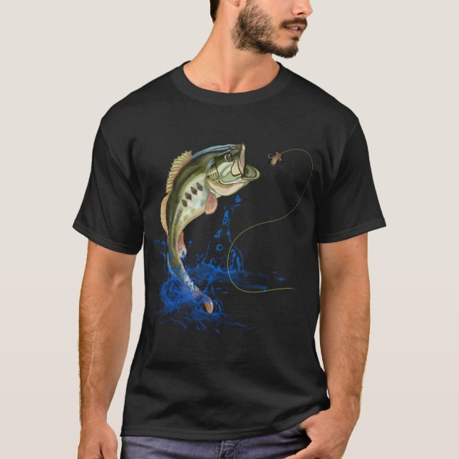T-shirt Pêche à la basse Poisson à grande bouche (Devant)
