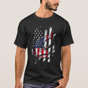T-shirt Pêche à la catfish Drapeau Américain Pêcheur de po