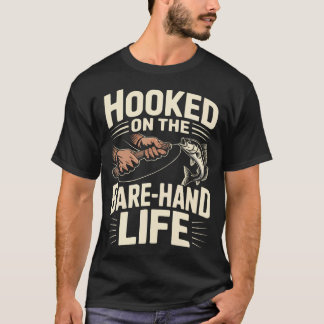 T-shirt Pêche à la ligne amateur attrapant un poisson