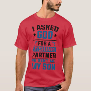 T-shirt Pêche à la ligne Partenaires de pêche père et fils