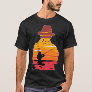 T-shirt Pêche à la mouche au coucher du soleil