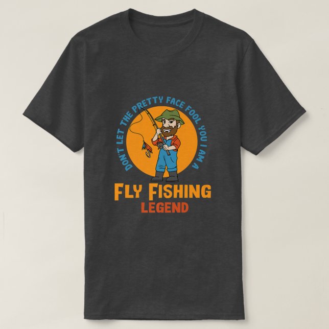 T-shirt Pêche à la mouche Légende Nature Hobby Pêcheur  (Design devant)