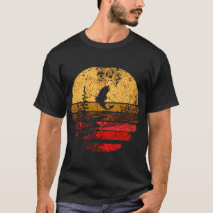 T-shirt Pêche à la mouche Truite Rétro Coucher de soleil C