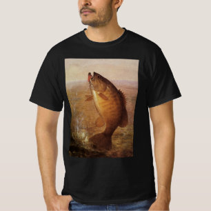 T-shirt Pêche à l'ancienne, Achigan à petite bouche bondis