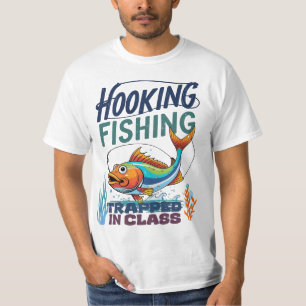 T-shirt Pêche à l'hameçon, coincé en classe