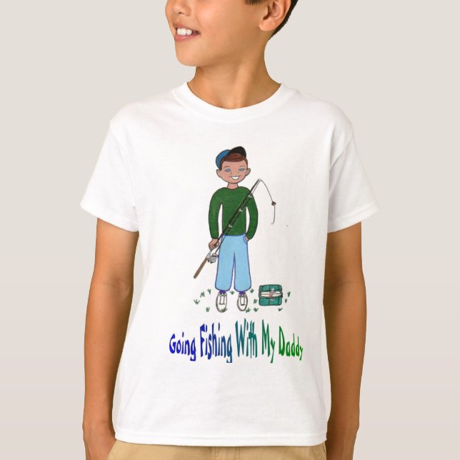 T-shirt Pêche allante avec le papa (Devant)