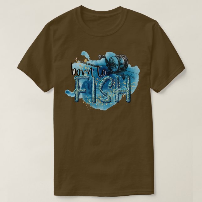T-shirt Pêche Amusante Né À Poisson Basse Poisson Pêcheur  (Design devant)