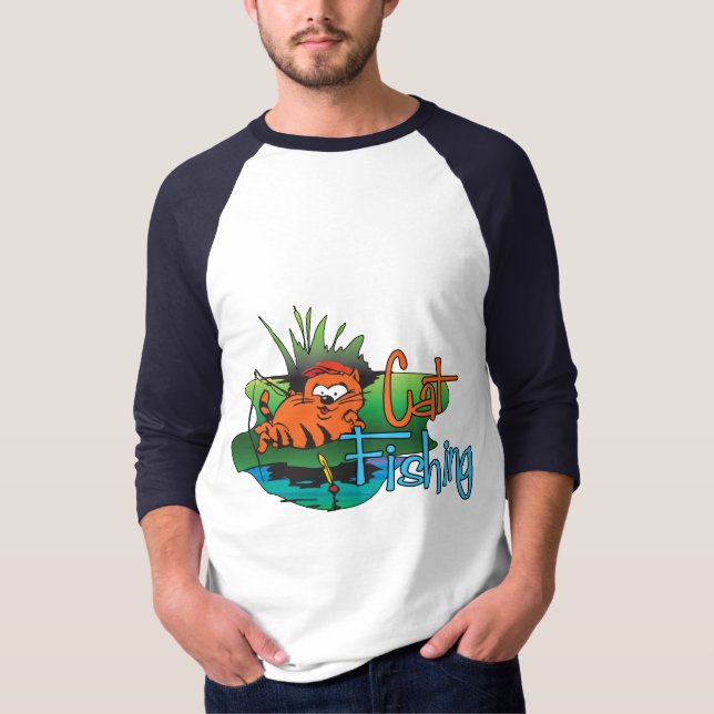 T-shirt Pêche amusante - Pêche au chat (Devant)