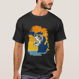 T-shirt Pêche au Bass Michigan Matériel de Pêche pour Homm