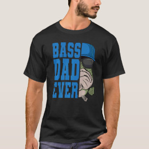 T-shirt Pêche au Bass Papa Pêcheur Poisson Noir Papa