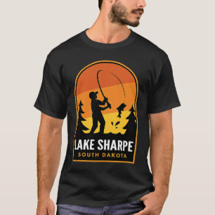 T-shirt Pêche au lac Sharpe, Dakota du Sud
