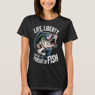 T-shirt Pêche au poisson bass 4 juillet poisson drapeau am