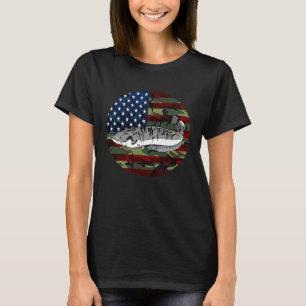 T-shirt Pêche au poisson-chat Amérique drapeau USA camoufl