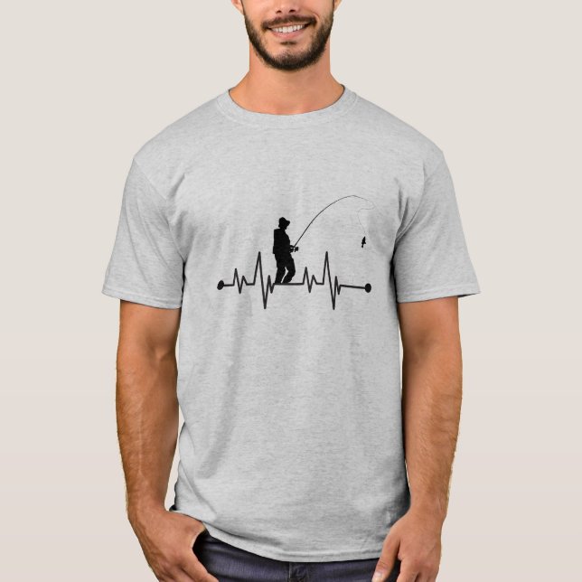 T-shirt Pêche au rythme cardiaque (Devant)