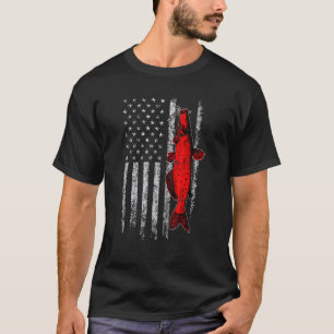 T-shirt Pêche aux poissons-chats Drapeau américain Pêcheur