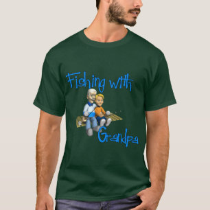 T-shirt Pêche avec Grand-Père Chemise de Pêche