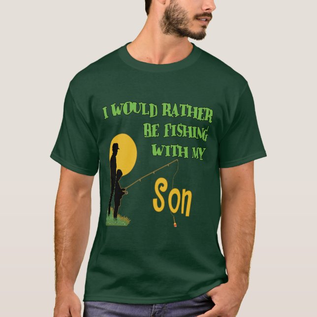 T-shirt Pêche avec le fils (Devant)