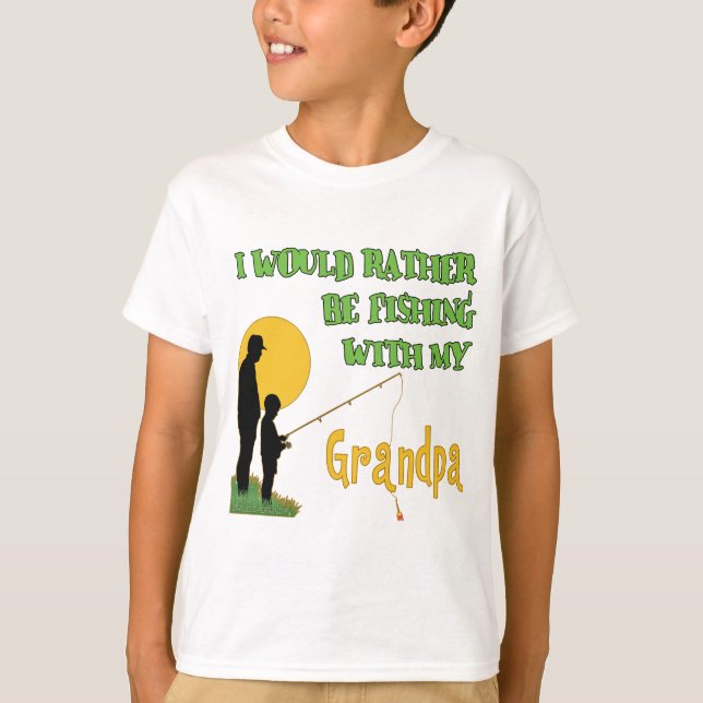 T-shirt Pêche avec le grand-papa (Devant)