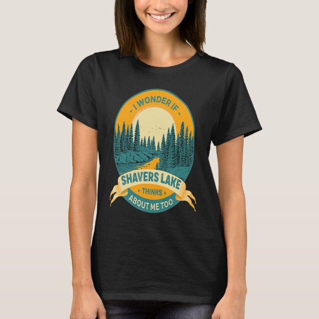 T-shirt Pêche Bateau Camping Lac Vacation Shavers Lake (Devant)