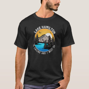 T-shirt Pêche Bateau Camping Lac vue du lac Hamilton