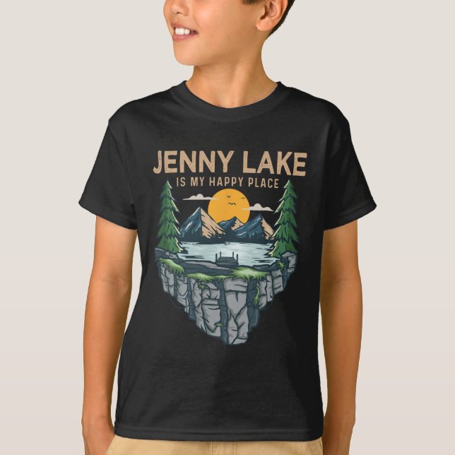 T-shirt Pêche Bateau Camping - My Happy Place Jenny Lak (Devant)