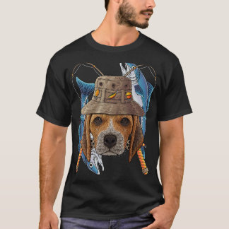 T-shirt Pêche Beagle Extérieur Pêcheur Chien Cute Mouche P