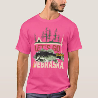 T-shirt Pêche Camping En Nebraska - Nature Poisson Nebrask