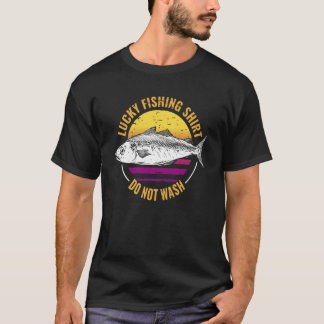 T-shirt Pêche chanceuse pour chasseur de poissons et pêche