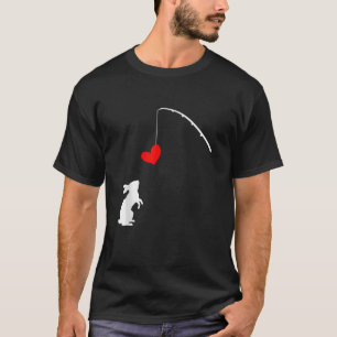 T-shirt Pêche Coeur Rod Rabbit Avec Coeur Rabbit Animal