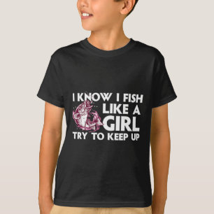 T-shirt Pêche Cool Pour Femmes Filles Truite Pêcheuse B Po