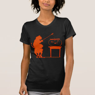 T-shirt Pêche de chat dans la cuvette de poissons